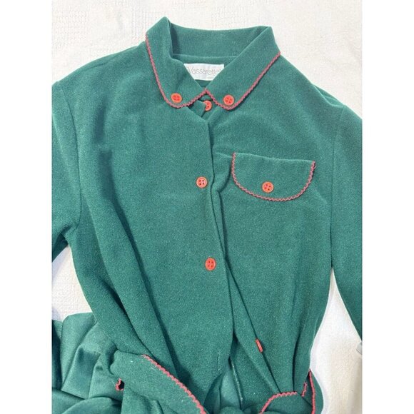 Vassarette Womens Dressing Gown Robe Small Vintage Green Christmas USA Housecoat - Picture 2 of 12